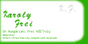 karoly frei business card